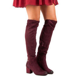 Vínový mušketýr na vysokém podpatku od VINCEZA červené 1