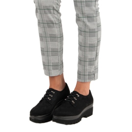 Černé semišové boty černý 1