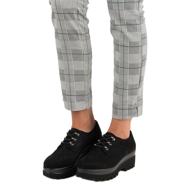 Černé semišové boty černá 1