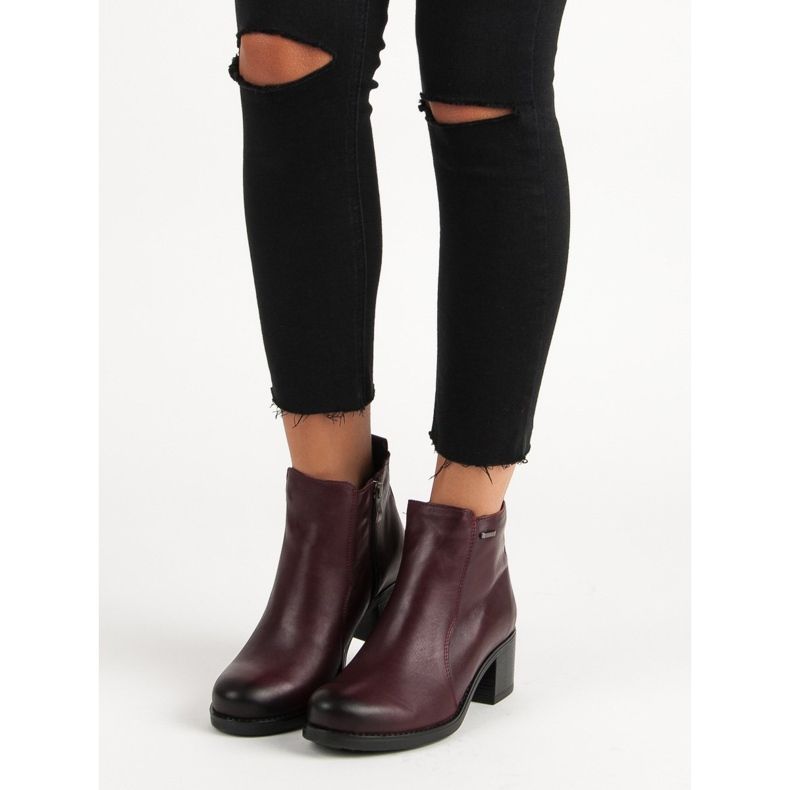 Burgundsko vinceza kotníkové boty na podpatku červené 1