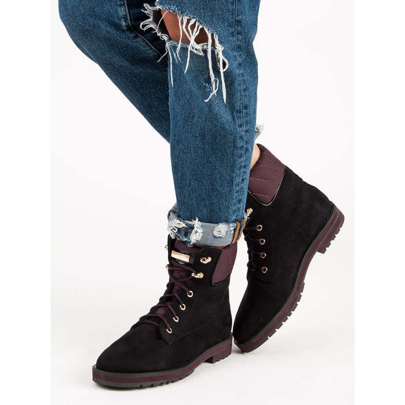 Lucky Shoes Pracovníci z černého semiše černá 2