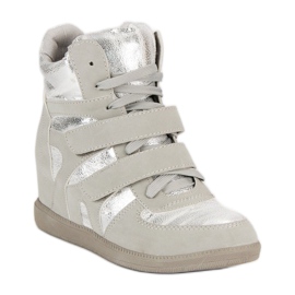 Lesklé tenisky šedá 1