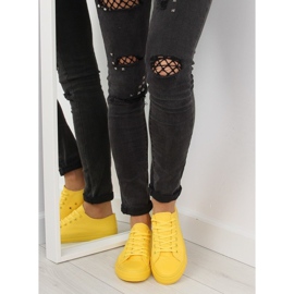 Žluté jednobarevné dámské tenisky NB176 žlutá 1 Žluté jednobarevné dámské tenisky NB176 žlutá 1