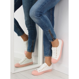 Dámské tenisky bílé a růžové BL97P BÍLÁ / RŮŽOVÁ bílý růžový 2 Dámské tenisky bílé a růžové BL97P BÍLÁ / RŮŽOVÁ bílý růžový 2