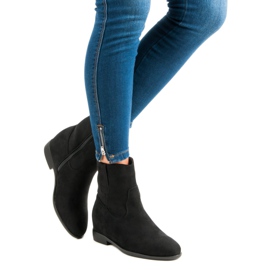 Lucky Shoes Semišové kotníkové boty na zip černý 2