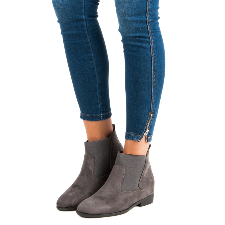 Lucky Shoes Módní boty Jodhpur šedá 2