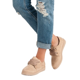 Semišové šněrovací tenisky hnědý 2