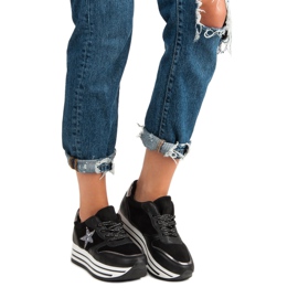 Módní tenisky na platformě černý 2