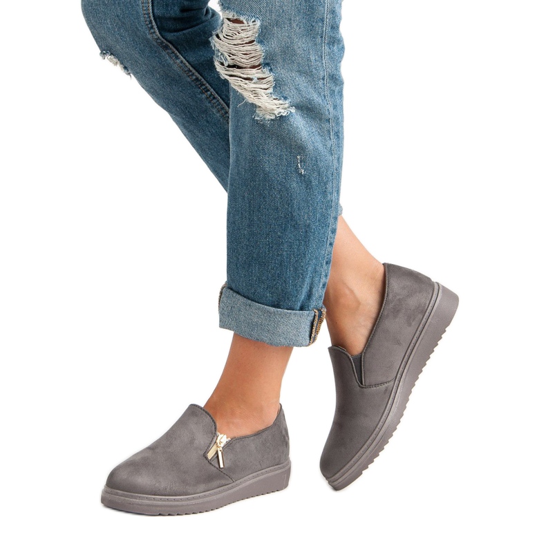 Semišové tenisky šedá 2