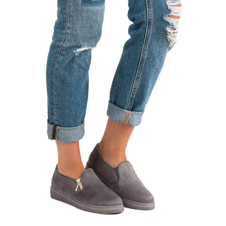 Semišové tenisky šedá 1