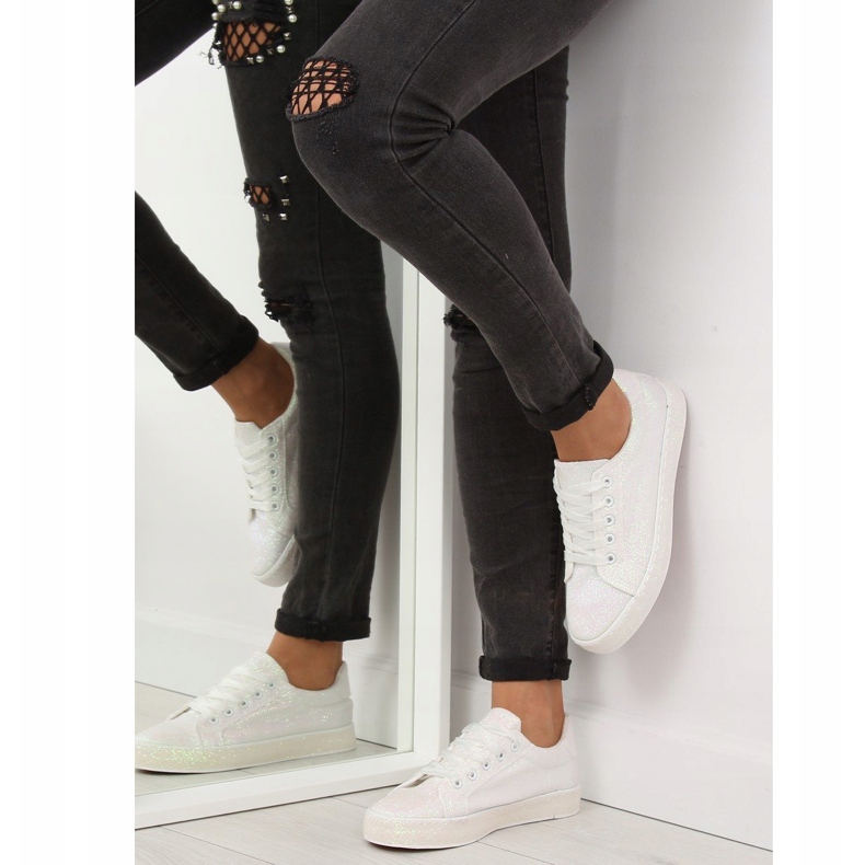 Duhové bílé tenisky BL142 White bílý fialový 1