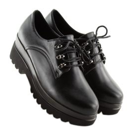 Černé boty na vysoké podrážce Q-9 Black černá 3