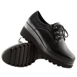Černé boty na vysoké podrážce Q-9 Black černá 5