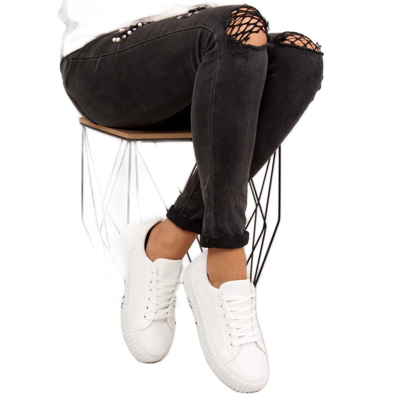 Bílé tenisky AX03 White s vysokou podrážkou bílý 2