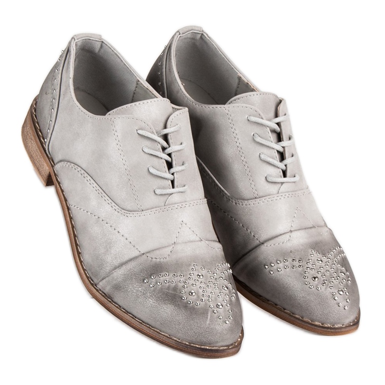 Super Me Módní šněrovací boty šedá 1