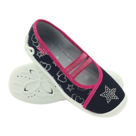 Hvězdné pantofle Befado 116y246 šedá růžový námořnická modrá 3