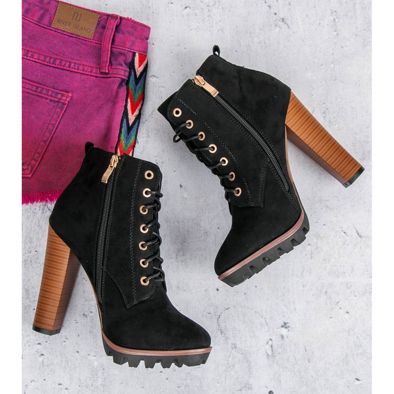 Černé kotníkové kotníkové boty černá 1