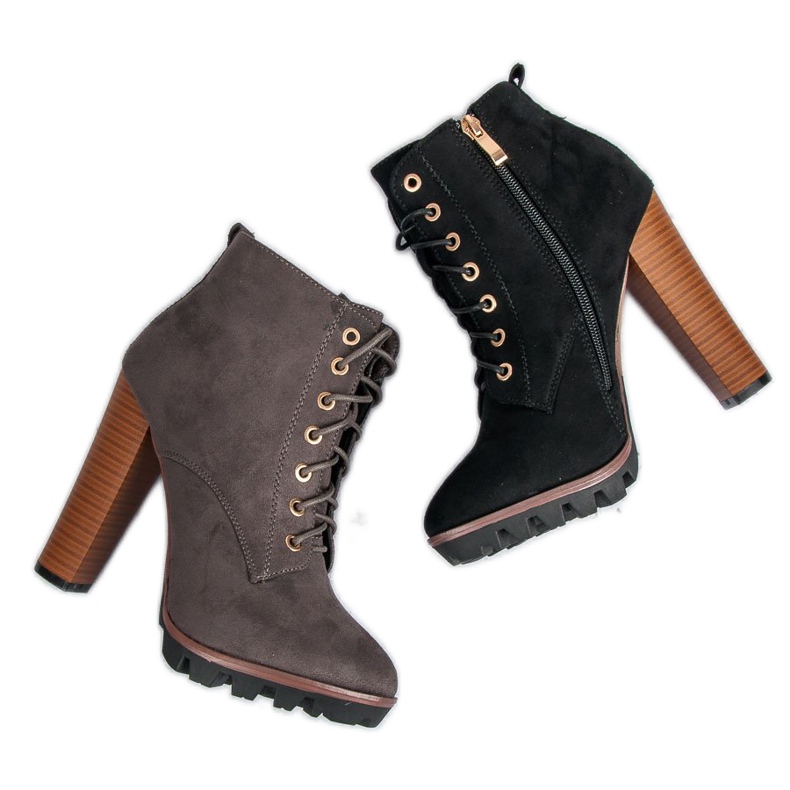 Černé kotníkové kotníkové boty černá 2