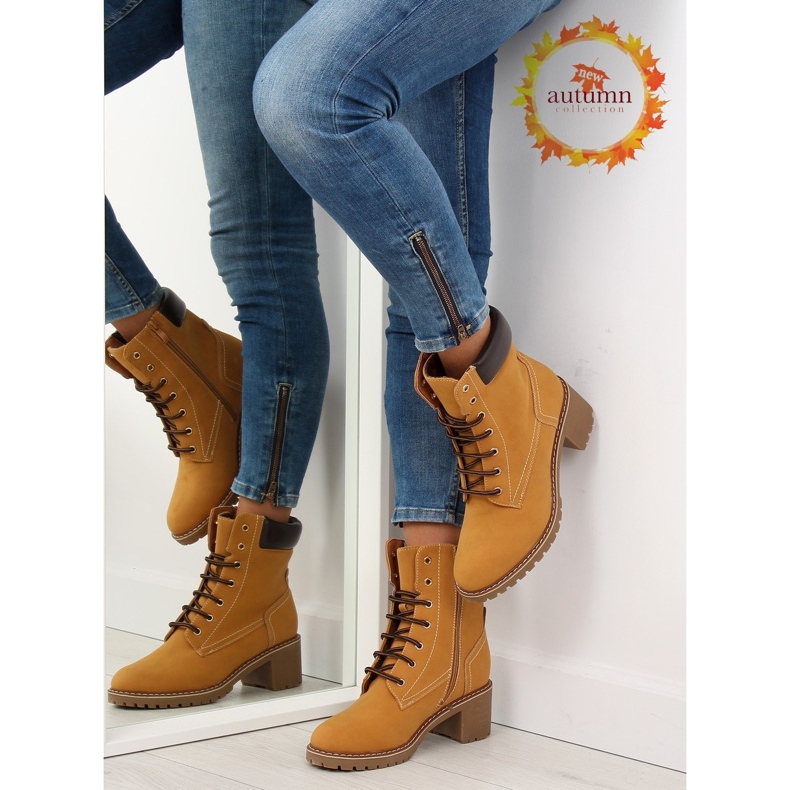 Dřeváky na vysokých podpatcích, velbloud 7-9028 hnědý 1