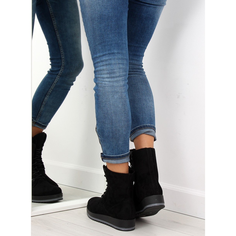 Černé šněrovací boty 6207 černé černý 1