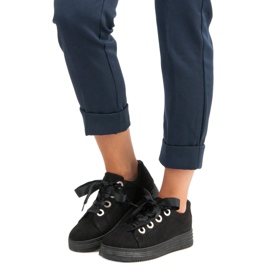 Černé semišové tenisky černý 1