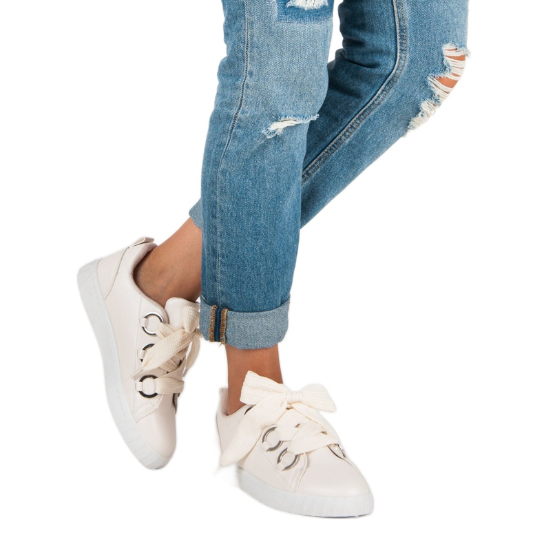 Super Me Béžové šněrovací tenisky béžový 2