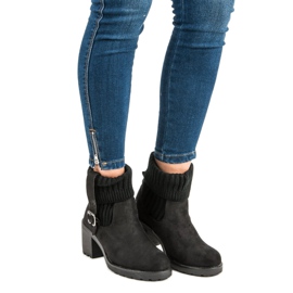 Seastar Semišové kozačky na vysokém podpatku černá 1