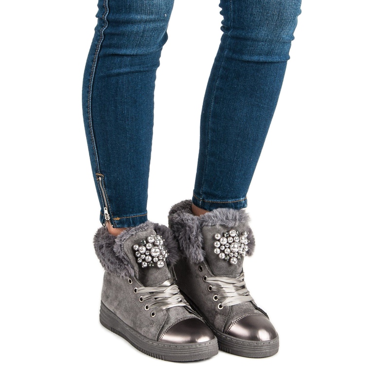 Teplé tenisky šedá 1