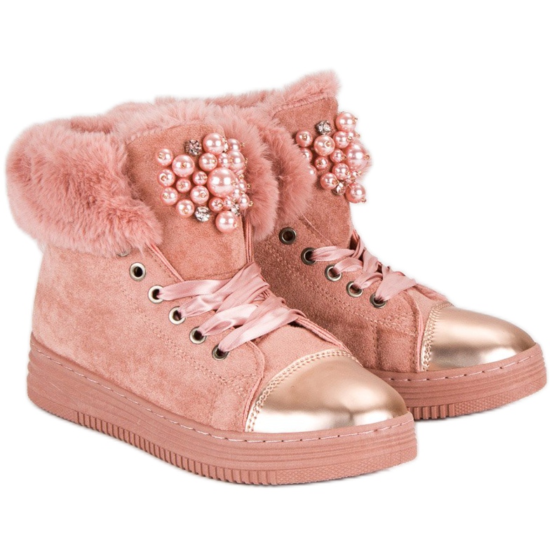 Teplé tenisky růžový 2