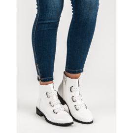 Bestelle Bílé kotníkové boty na zip bílý 2