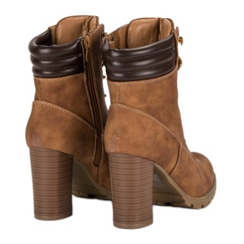 Kayla Vázané kotníkové boty na vysokém podpatku hnědý 1 Kayla Vázané kotníkové boty na vysokém podpatku hnědý 1