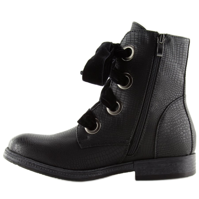 Černé šněrovací boty HFN-5505 Black černý 2