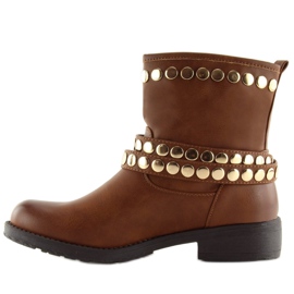Hnědé vojenské boty A89811 Camel hnědý 3