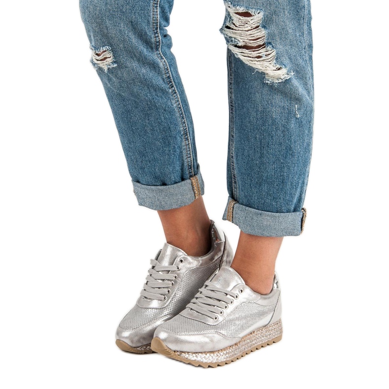 Bestelle Vázané tenisky espadrilky šedá 1