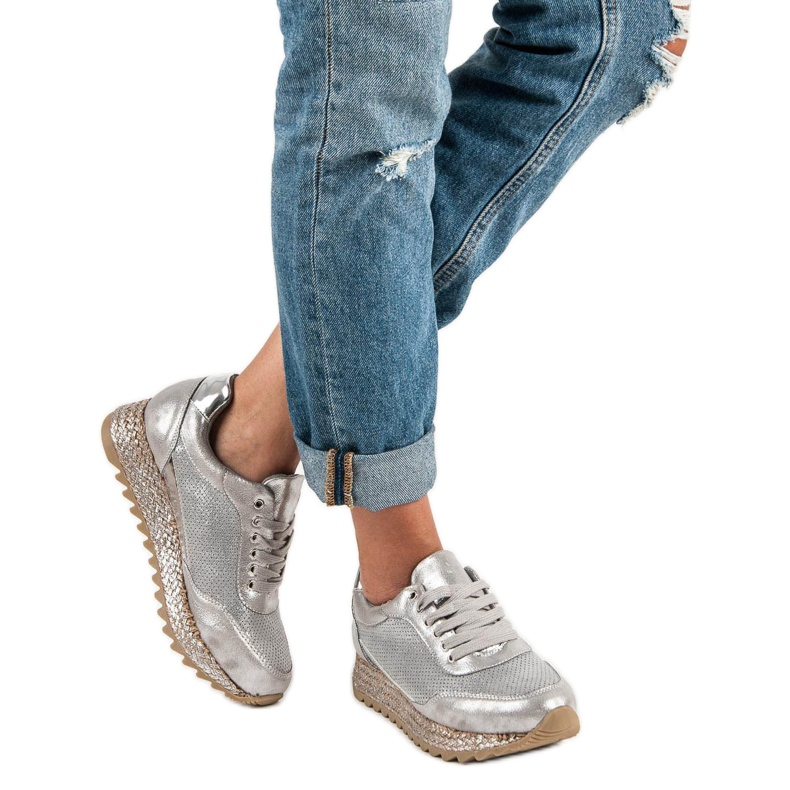 Bestelle Vázané tenisky espadrilky šedá 2 Bestelle Vázané tenisky espadrilky šedá 2