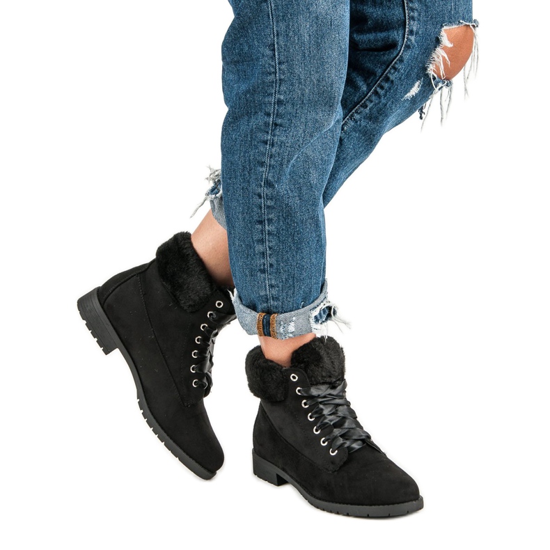 Seastar Semišové vázané boty černý 1