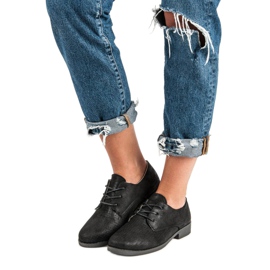 Pohodlné zavázané boty černá 1