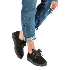 Semišové šněrovací tenisky černý 1