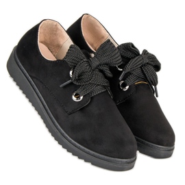 Semišové šněrovací tenisky černý 2