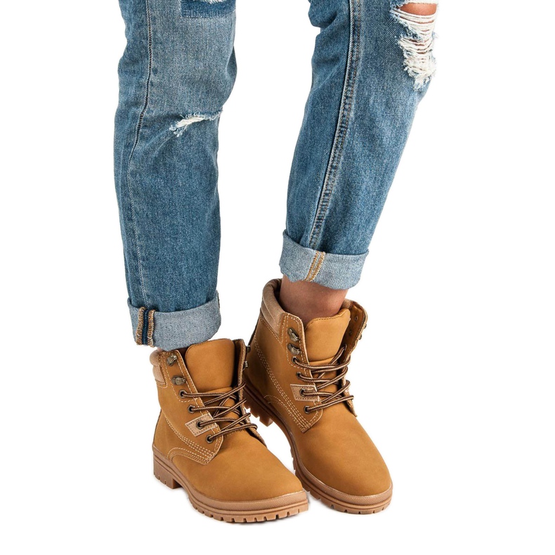 Velbloudí svázané turistické boty hnědý 1