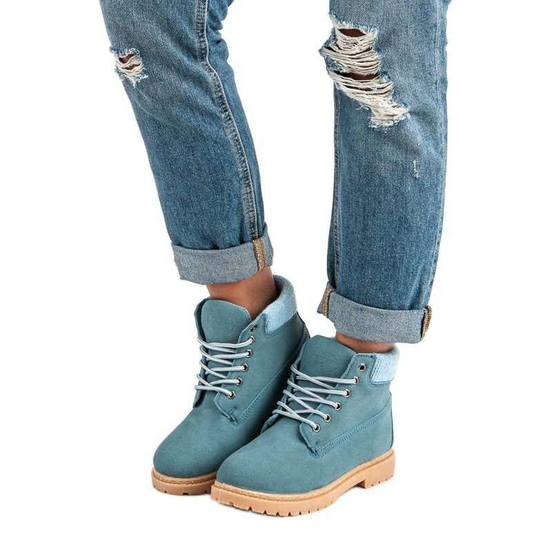 Original Walkman Shoes Modré kožené boty modrý 2