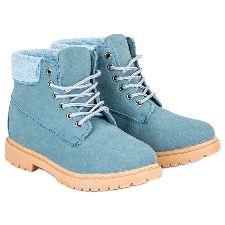 Original Walkman Shoes Modré kožené boty modrý 1