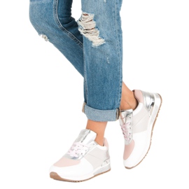 Betler Pastelové sportovní boty bílý šedá růžový 2