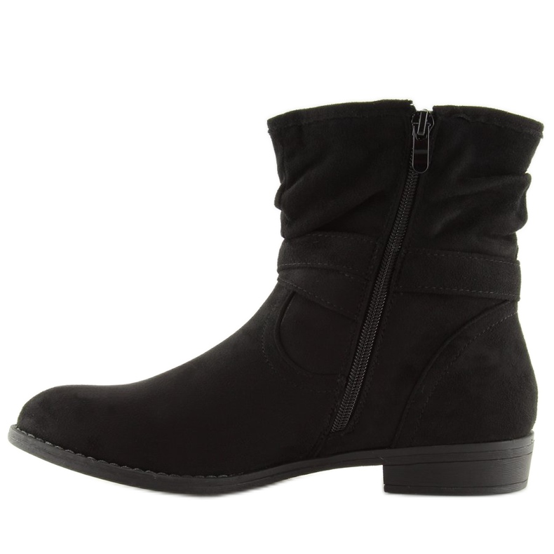 Černé dámské černé kozačky 606-3 Black černý 2