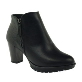 M.Daszyński Boty na sloupku černé 1708 černý 1