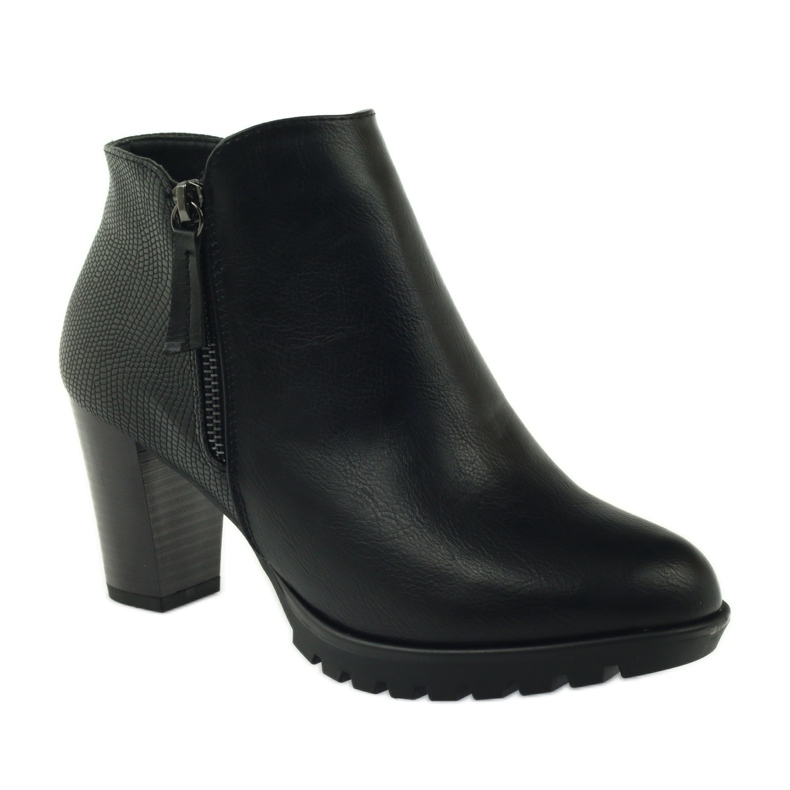 M.Daszyński Boty na sloupku černé 1708 černý 1