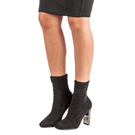 Vices Elegantní semišové kozačky černý 1