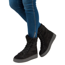 Bello Star Semišové sněhové boty černý 2