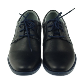 Riko Pánské námořní modré kožené boty 819 modrý 3