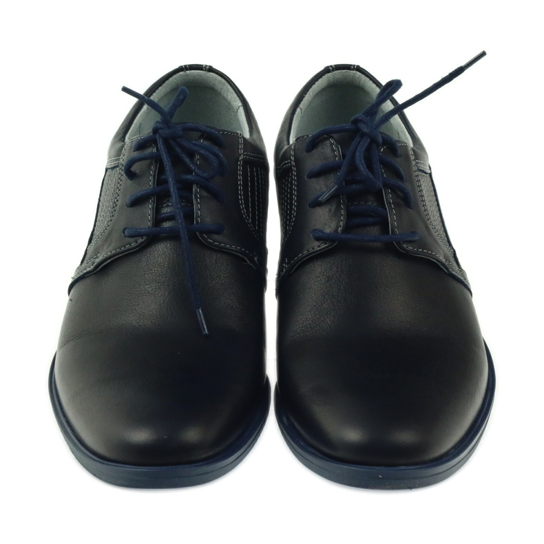 Riko Pánské námořní modré kožené boty 819 modrý 3